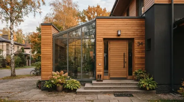 деревянные входные двери в дом